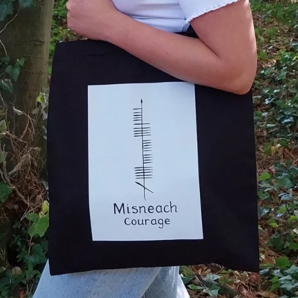 Misneach Tote Bag made from 100% organic materials, durable and stylish eco-friendly design